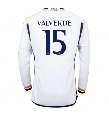 Real Madrid Federico Valverde #15 Hjemmebanetrøje 2023-24 Lange ærmer